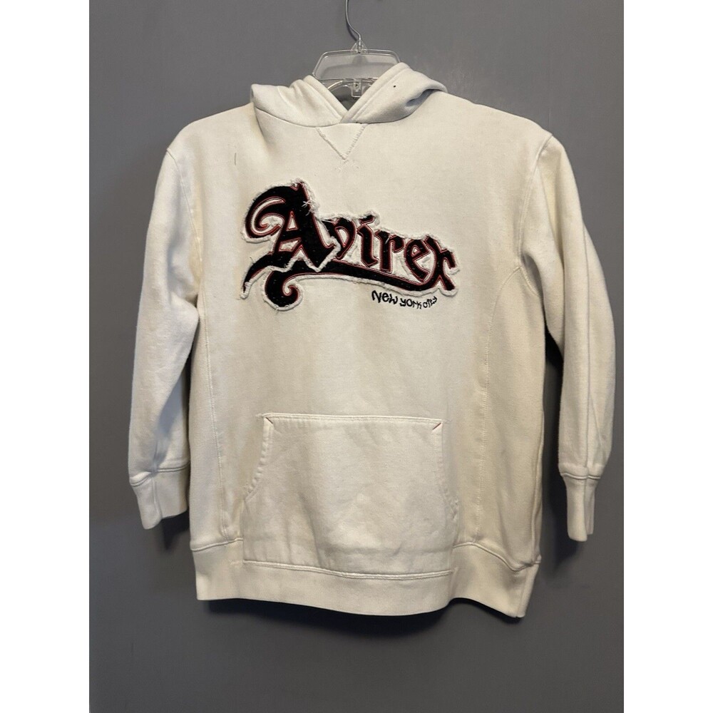 Vintage Avirex Hoodie Women's 14/16 Streetwear Y2K 90s Hip Hop Pullover READ